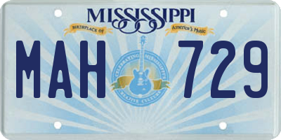 MS license plate MAH729