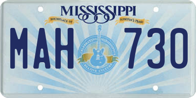 MS license plate MAH730