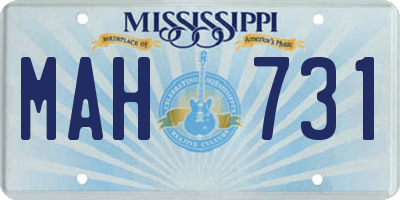 MS license plate MAH731