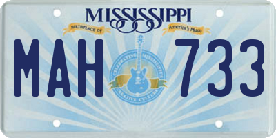 MS license plate MAH733