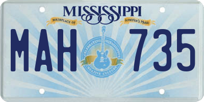 MS license plate MAH735