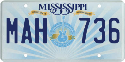 MS license plate MAH736