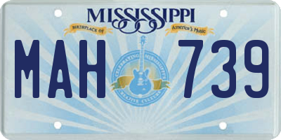 MS license plate MAH739