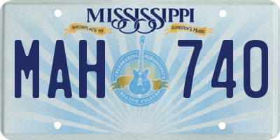 MS license plate MAH740