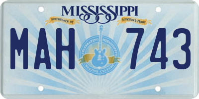 MS license plate MAH743
