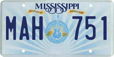 MS license plate MAH751