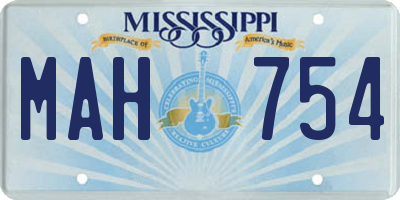 MS license plate MAH754