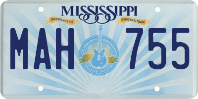 MS license plate MAH755