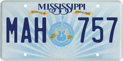 MS license plate MAH757