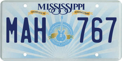 MS license plate MAH767