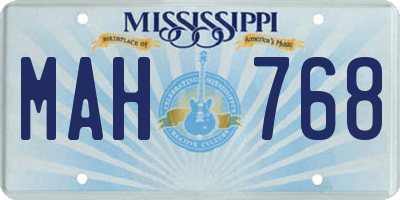 MS license plate MAH768