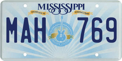 MS license plate MAH769