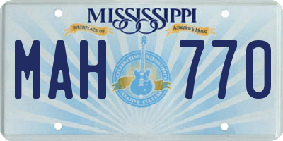 MS license plate MAH770