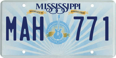 MS license plate MAH771