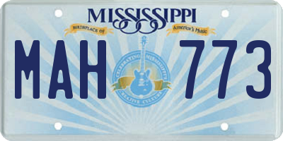 MS license plate MAH773
