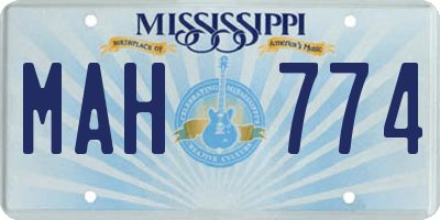 MS license plate MAH774
