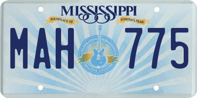 MS license plate MAH775