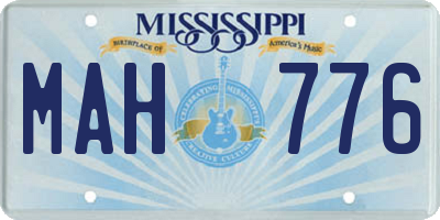 MS license plate MAH776
