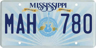 MS license plate MAH780