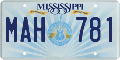 MS license plate MAH781