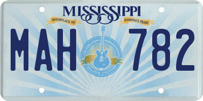 MS license plate MAH782
