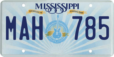 MS license plate MAH785