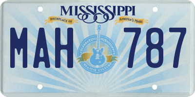 MS license plate MAH787