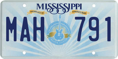 MS license plate MAH791