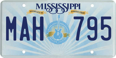 MS license plate MAH795