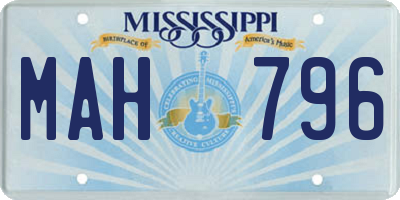 MS license plate MAH796
