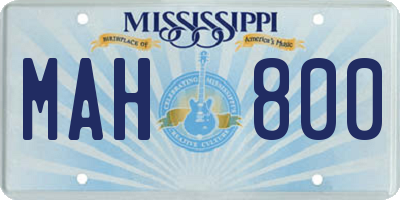 MS license plate MAH800