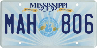 MS license plate MAH806