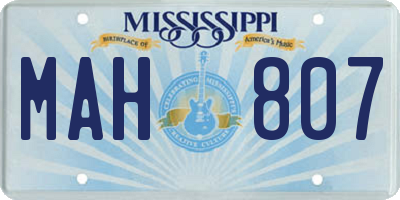 MS license plate MAH807