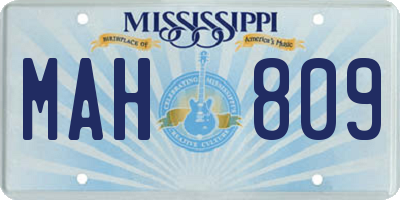 MS license plate MAH809