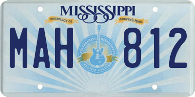 MS license plate MAH812