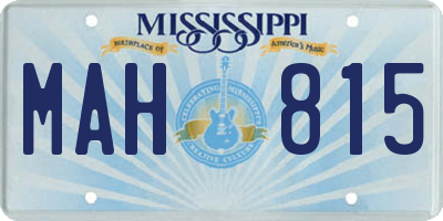 MS license plate MAH815