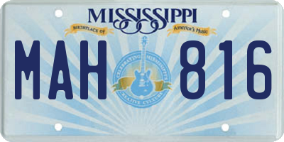MS license plate MAH816