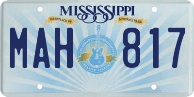 MS license plate MAH817