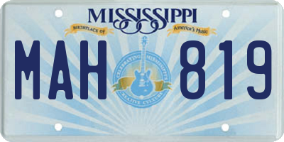 MS license plate MAH819