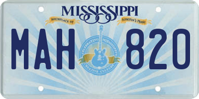 MS license plate MAH820