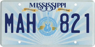 MS license plate MAH821