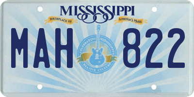 MS license plate MAH822