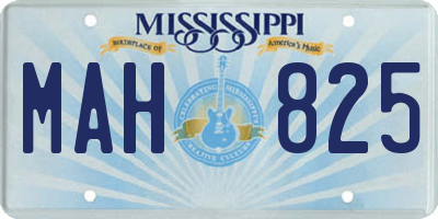 MS license plate MAH825