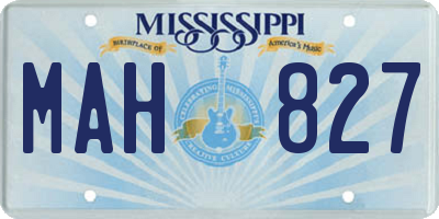 MS license plate MAH827