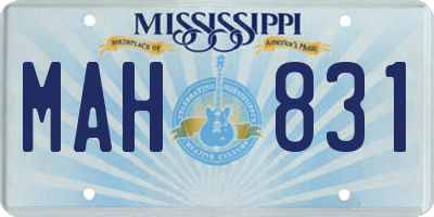 MS license plate MAH831