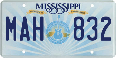 MS license plate MAH832
