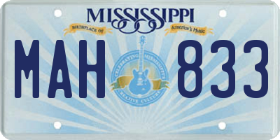 MS license plate MAH833