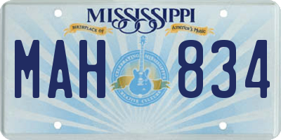 MS license plate MAH834