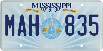 MS license plate MAH835