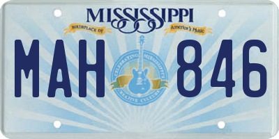 MS license plate MAH846